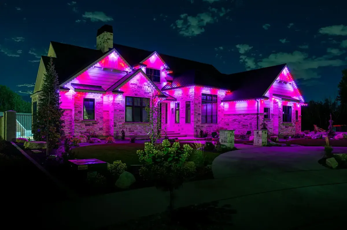 Trimlight permanent outdoor LED lighting installation