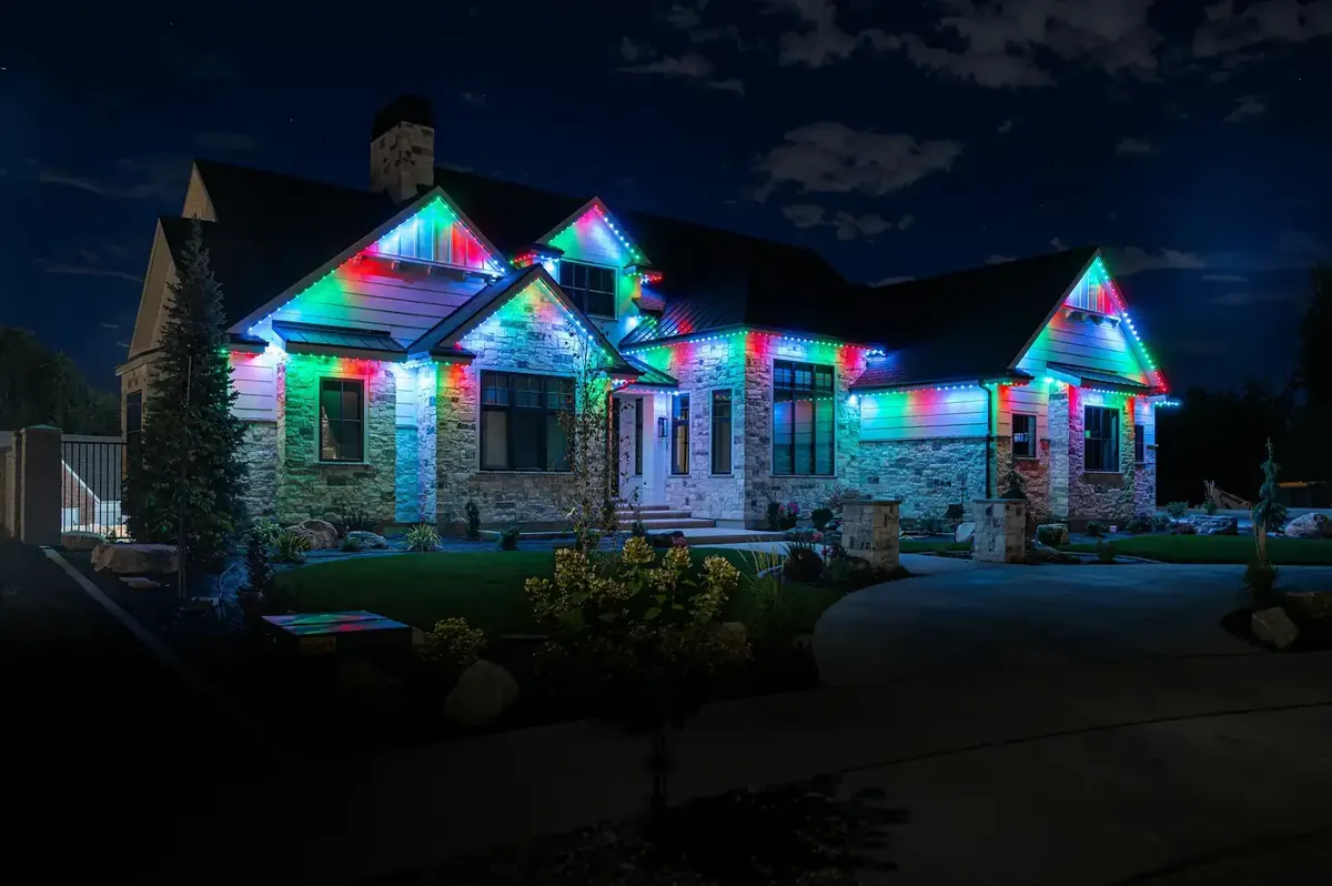 Trimlight permanent lighting system being serviced on a Lehigh Valley home